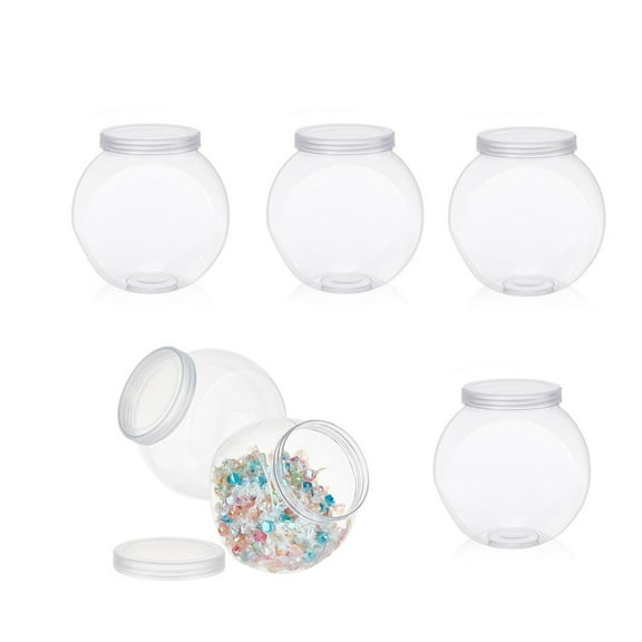 HXRH 2.2x3.2In Plastic Box,Set of 6 Reusable Clear Candy Container for Buffet,Durable Kitchen Decorative Container with Lid for Snacks,Candy,Cookie