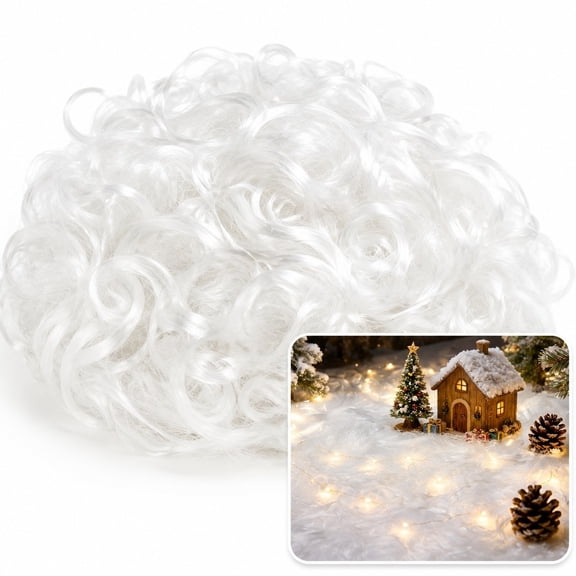 Tutuviw 200g/7oz Angel Hair Christmas Decorations Fluffy Artificial Snow Artificial Snow Winter Table Scatter for Fireplace Mantel & Tree Decor