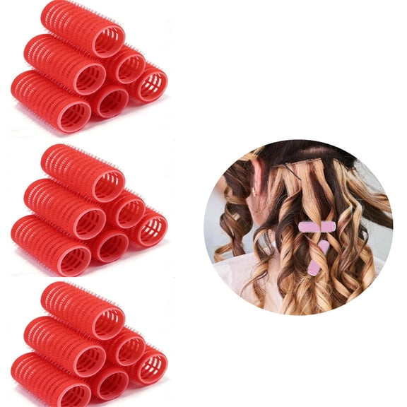 HXRH 24Pcs Self Grip Small Curlers Set 15mm Salon Haidressing Curlers DIY Curly Hair Accessories for Women (Random Color)