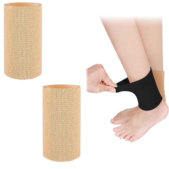 HXRH 2Pcs Ankle Sleeve Ankle Gel Sleeves Ice Skate Guards Padded Ankle Protector Protects Against Friction and Blisters for Riding Ski Foot(Skin Color)