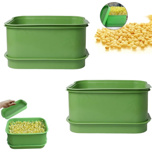 HXRH 2Pcs Microgreens Growing Trays Stackable Space-Saving Planting Pot Roof Vegetable Planting Box for Home Vegetable Seedling Growing Container