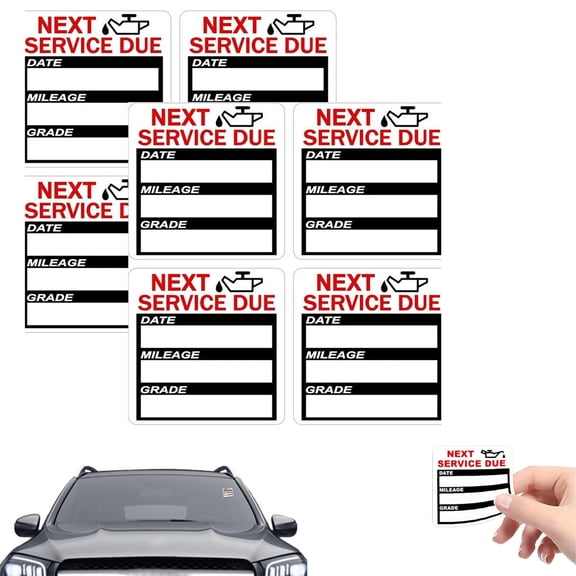 HXRH 30 Sheets Windshield Service Stickers 120 Pcs 2"2" Transparent Next Service Due Labels Easy Write On Next Service Due Labels for Windshield for Car Truck SUV
