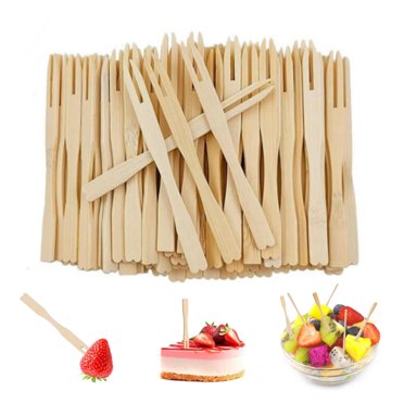 100-Pack Mini Wooden Sporks - 4.1 Inch Birch Wood Disposable Forks For Desserts & Appetizers