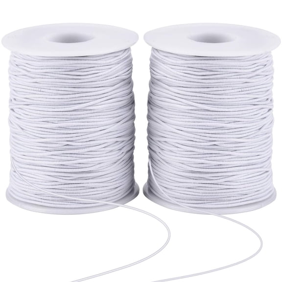 HXRH 656 Feet Stretchy String Cord,2 Rolls Elastic Thread String,White Beading Cord,for Jewelry Making Bracelets Necklaces DIY Crafts Projects (1MM, 200M)