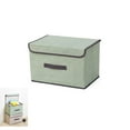 thumbnail image 1 of HXRH Foldable Fabric Linen Storage Box,Green Durable Linen Fabric Box for Shelves,10.6x7.9x6.7In Stackable Closet Container for Towels,Clothes, 1 of 6