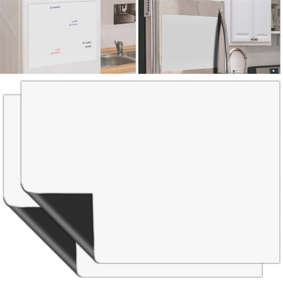 HXRH Magnetic Erasable Message Board,2 Pcs Dry Erase Whiteboard,Self Adhesive Refrigerator Sticker,Blank Calendar Reminder Board Memo Notes,for Home Kitchen and Office Use 11" x 17"