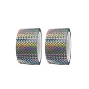 HXRH Reflective Scare Tape,2x262.5FT Portable Reflective Tape Ribbon for Birds,Double Side Flash Ribbon,Keep Birds Away Outdoor,Pack of 2