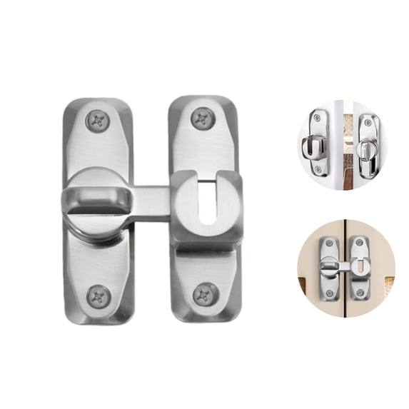 HXRH Sliding Door Latch Lock,1pc Durable Gate Latches Hardware,Reudable Heavy Duty Silver Gate Lock for Barn,Kitchens,Home
