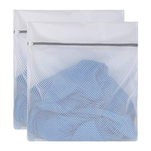 HXRT 2 Pack Mesh Laundry Bags, 24 x 24 In Large Zippered Washing Bags, Durable Fine Mesh Laundry Organizer Bags for Bedding, Towels, Blankets, Delicates
