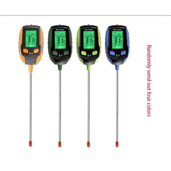 HXRT Digital Soil Tester, 4 in 1 Soil PH Moisture Temperature Light Salinity Humidity Meter, Portable Garden Farm Lawn Soil Test Tool for Plant Care