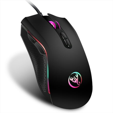 HXSJ A869 Wired Gaming Mouse 3200DPI 7 Buttons 7 Color LED Optical Computer Mouse Player Mice Gaming Mouse for Gamer
