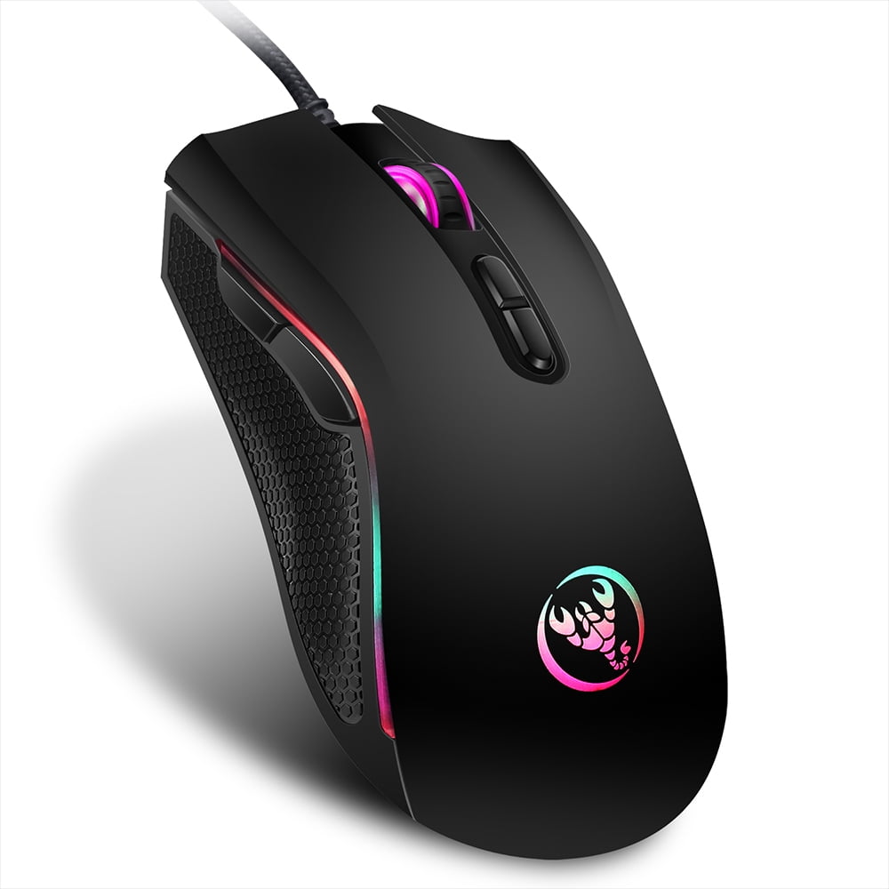 HXSJ A869 Wired Gaming Mouse 3200DPI 7 Buttons 7 Color LED Optical