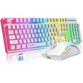 thumbnail image 1 of HXSJ L96 Wireless Keyboard and Mouse Combo, 3000mAh Rechargeable RGB Full Size Keyboard with Pudding Keycaps + 4800DPI Optical Mice, NEW 2023 Mechanical Feel Keyboard and Mouse for PC Gamer, 1 of 11
