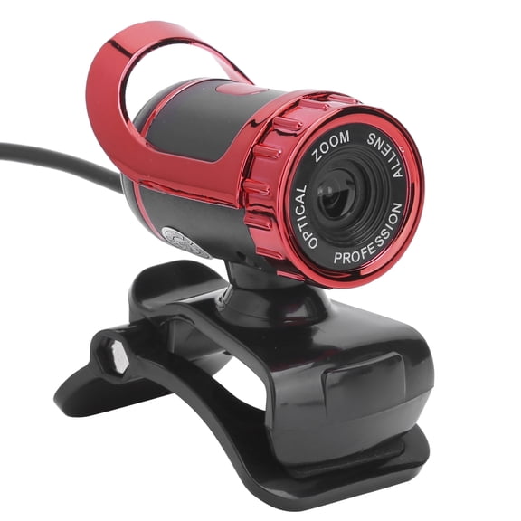 HXSJ LG68 Webcam, HD USB Computer Camera with Built-in Microphone for Online Classes, Teaching, Conferencing & Streaming, Red