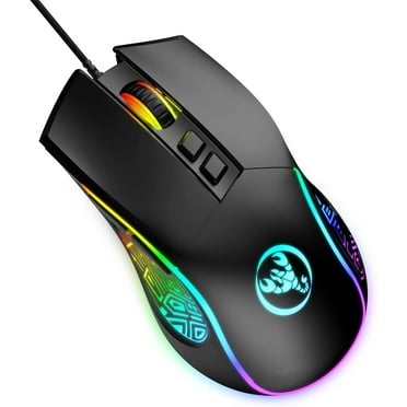 HXSJ X100 Gaming Mouse Wired, Ergonomic PC Gaming Mice with 7 Colors LED Backlit, 7 Buttons,Gaming Optical Sensor, 4 DPI Level Settings Up to 3600 DPI Lightweight for PC,Laptop,Mac,PS4,XBOX