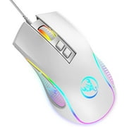HXSJ X100 Gaming Mouse Wired, Ergonomic PC Gaming Mice with 7 Colors LED Backlit, 7 Buttons,Gaming Optical Sensor, 4 DPI Level Settings Up to 3600 DPI Lightweight for PC,Laptop,Mac,PS4,XBOX