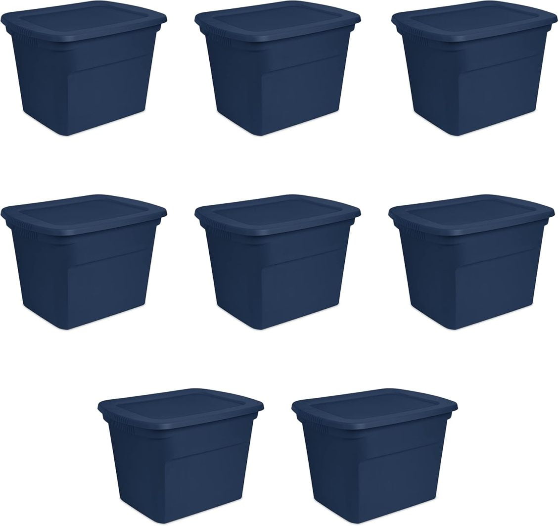 HXTZ 18 Gal Storage Tote, Stackable Bin with Lid, Plastic Container to ...
