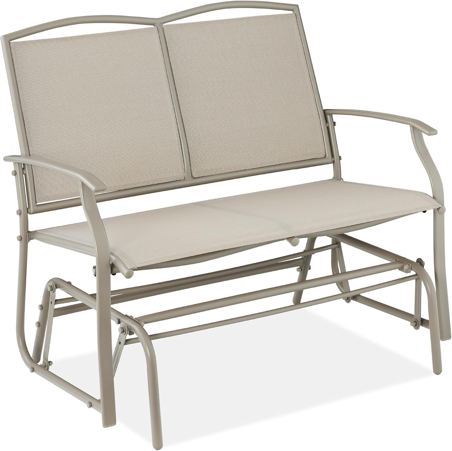 Bench Swing Rocker HXULER 2-Person Outdoor Patio Swing Glider Steel Bench Loveseat Rocker ...