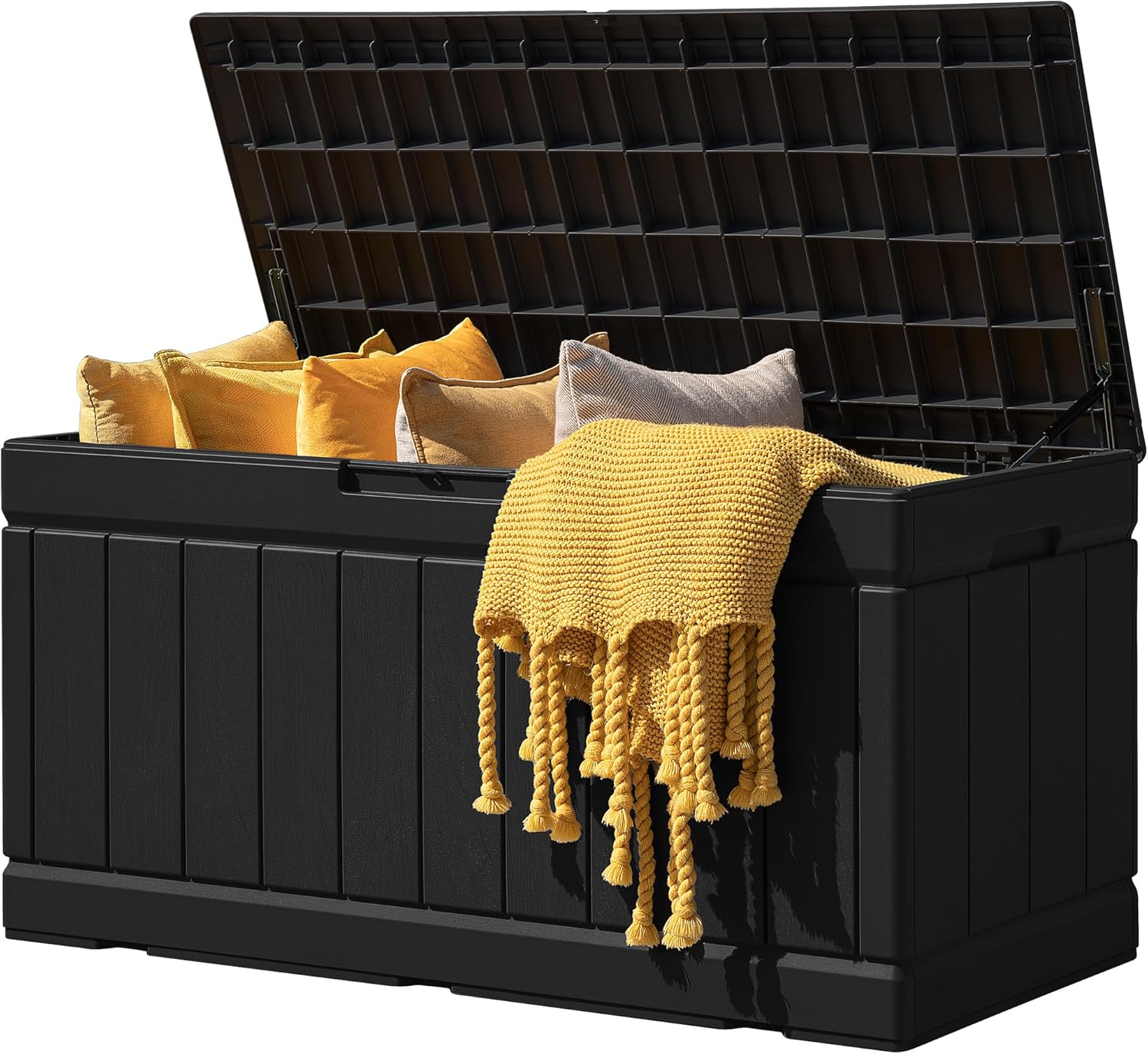 HXULER 83 Gallon Outdoor Deck Box Large Resin Storage Box for Patio ...