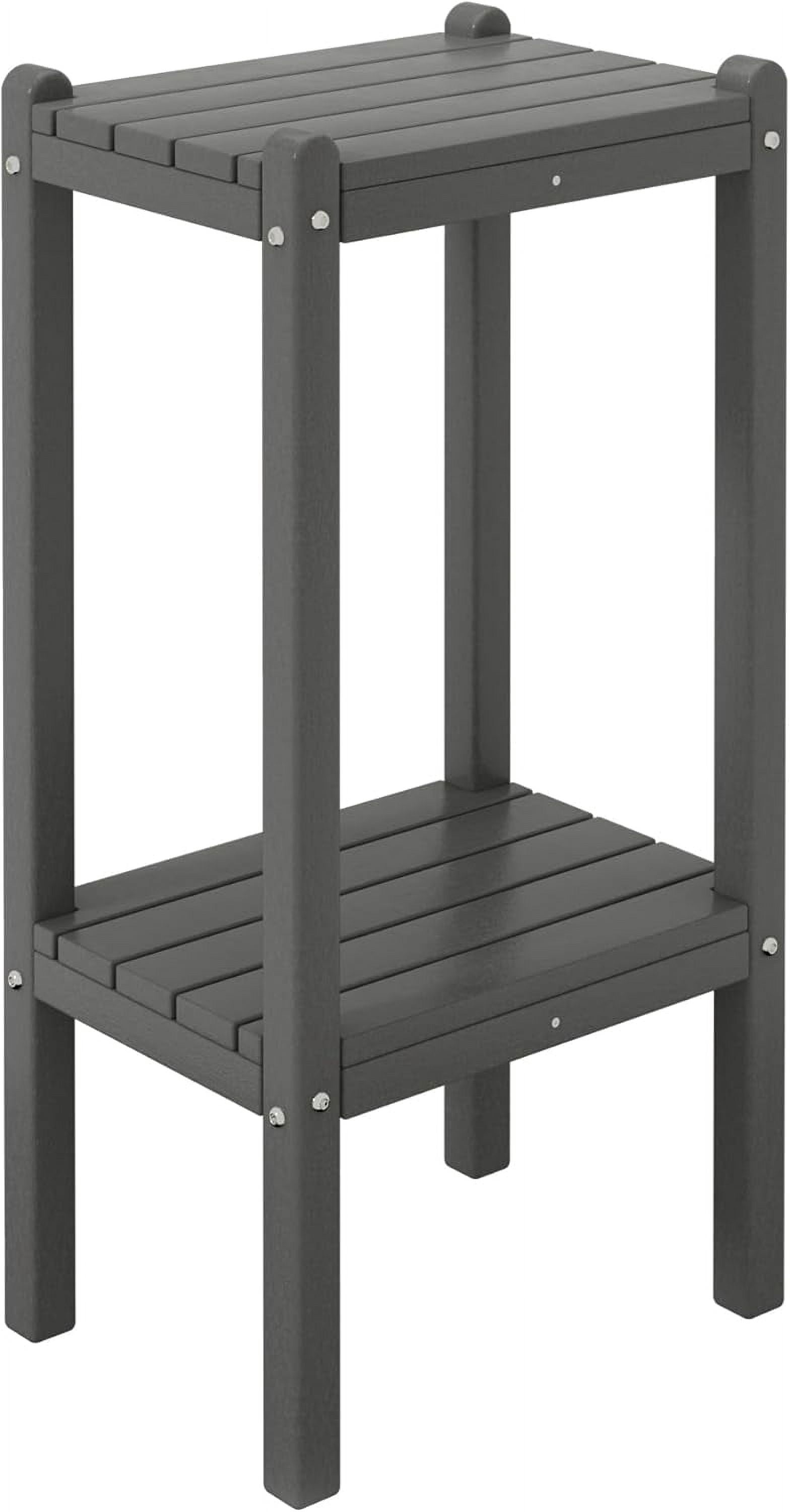HXULER Outdoor Side Table, 2-Tier Small Patio Coffee Tables for Outside ...
