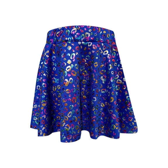 HXWCHs 3-Layer Laser Sequin Sun Skirt Girls Fashion Sequin Skirt for Daily Wear Performance Party Outfits Stylish Half Skirt With Tees and Tops 11-13Years Blue