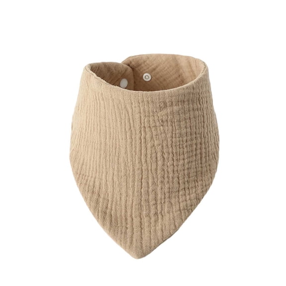 HXWCHs 6-Layer Absorbent Baby Bandana Bib with Snap Button for and Soft Brown One Size