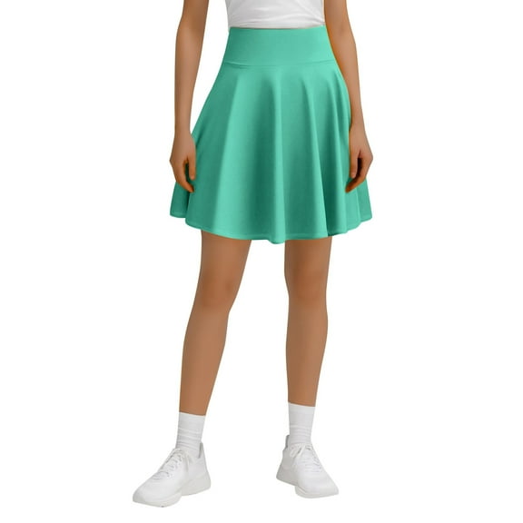 HXWCHs A Line Midi Skirt for Women Versatile 45CM Pleated Flared Design Fashionable Non See Through Half Length Skirt Green XXXXL