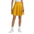 thumbnail image 1 of HXWCHs A Line Midi Skirt for Women Versatile 45CM Pleated Flared Design Fashionable Non See Through Half Length Skirt Yellow M, 1 of 5
