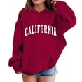 thumbnail image 1 of HXWCHs Affordable girls' sweatshirts Girls Long Sleeve Pullover Hooded Sweatshirt Casual Comfortable Kids Wear for Daily Activities and Outdoor Play Red 9-10 Years, 1 of 5