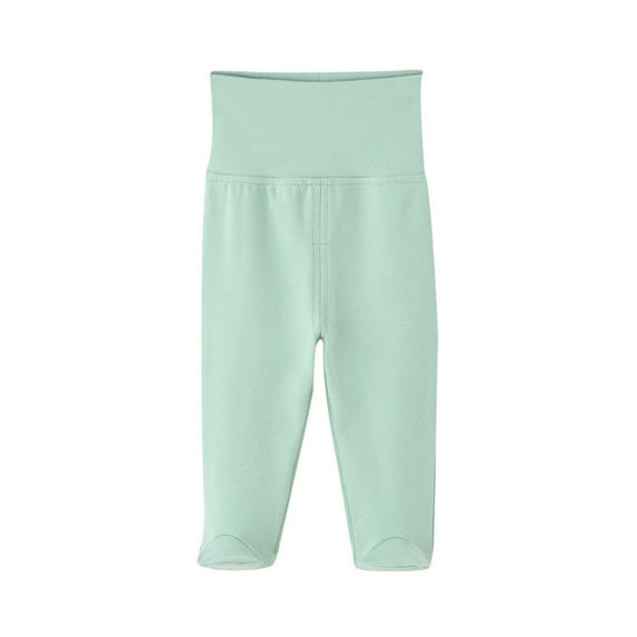HXWCHs Baby Boys High Waist Open Crotch Jumpsuits Soft Comfortable Footed Pants for Toddler 0-12 Months Mint Green 3-6 Months
