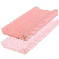HXWCHs Baby Changing Pad Cover Set of 2 Soft Nursery Table Mat Protector with Secure Straps for Care 2PCS Pink