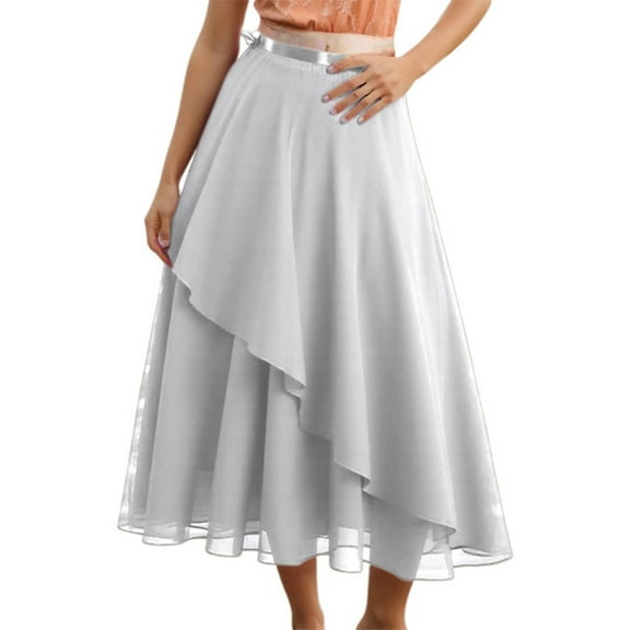 HXWCHs Ballet Skirt with Elegant Mesh Overlay Design for Versatile Daily Wardrobe in Spring and Summer Gray One Size