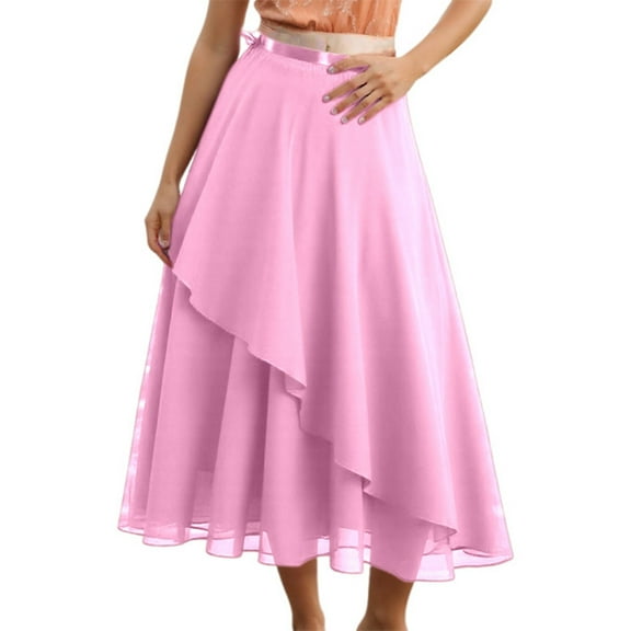 HXWCHs Ballet Skirt with Elegant Mesh Overlay Design for Versatile Daily Wardrobe in Spring and Summer Pink One Size