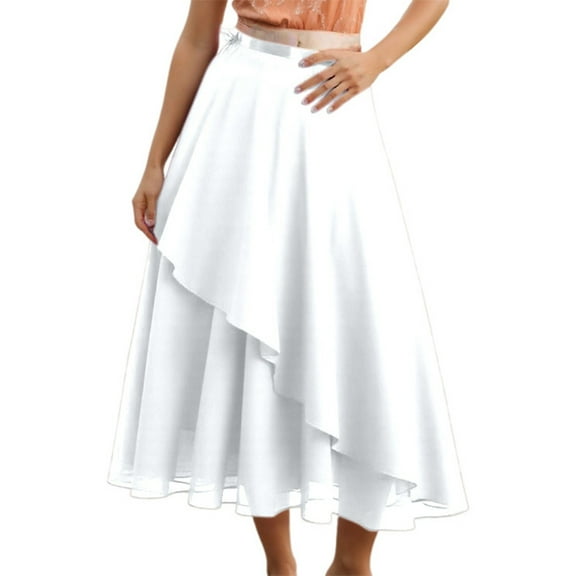 HXWCHs Ballet Skirt with Elegant Mesh Overlay Design for Versatile Daily Wardrobe in Spring and Summer White One Size