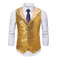 thumbnail image 1 of HXWCHs Big and Tall Stand Collar Sequin Vest for Stage Performance Evening Party Formal Events Sleeveless Jacket Gold XXXXXXL, 1 of 8