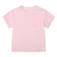 thumbnail image 1 of HXWCHs Big boys long sleeve tops Summer Boys Girls Short Sleeve Tee Shirt toddler top Soft Casual Kids T Shirt Comfortable Childrens Solid Print Tee Pink 3-6 Months, 1 of 4