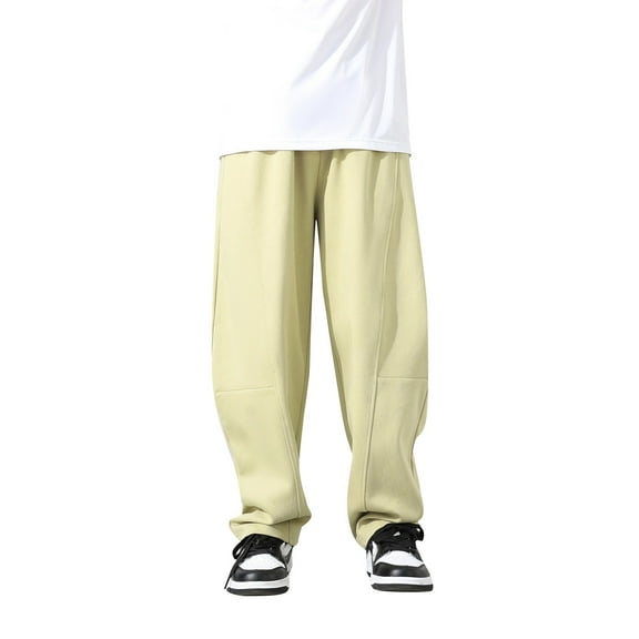 HXWCHs Boys' Breathable Pants Lightweight Loose Fit Sports Joggers Elastic Waist Comfortable Kids Outdoor Play Everyday Wear Beige 5-6 Years