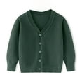 thumbnail image 1 of HXWCHs Boys' Cotton Sweater Unisex Boys Girls Cardigan V Neck Long Sleeve Button Front Knit Sweater for Children 2-10 Years 3-4 Years Green, 1 of 3