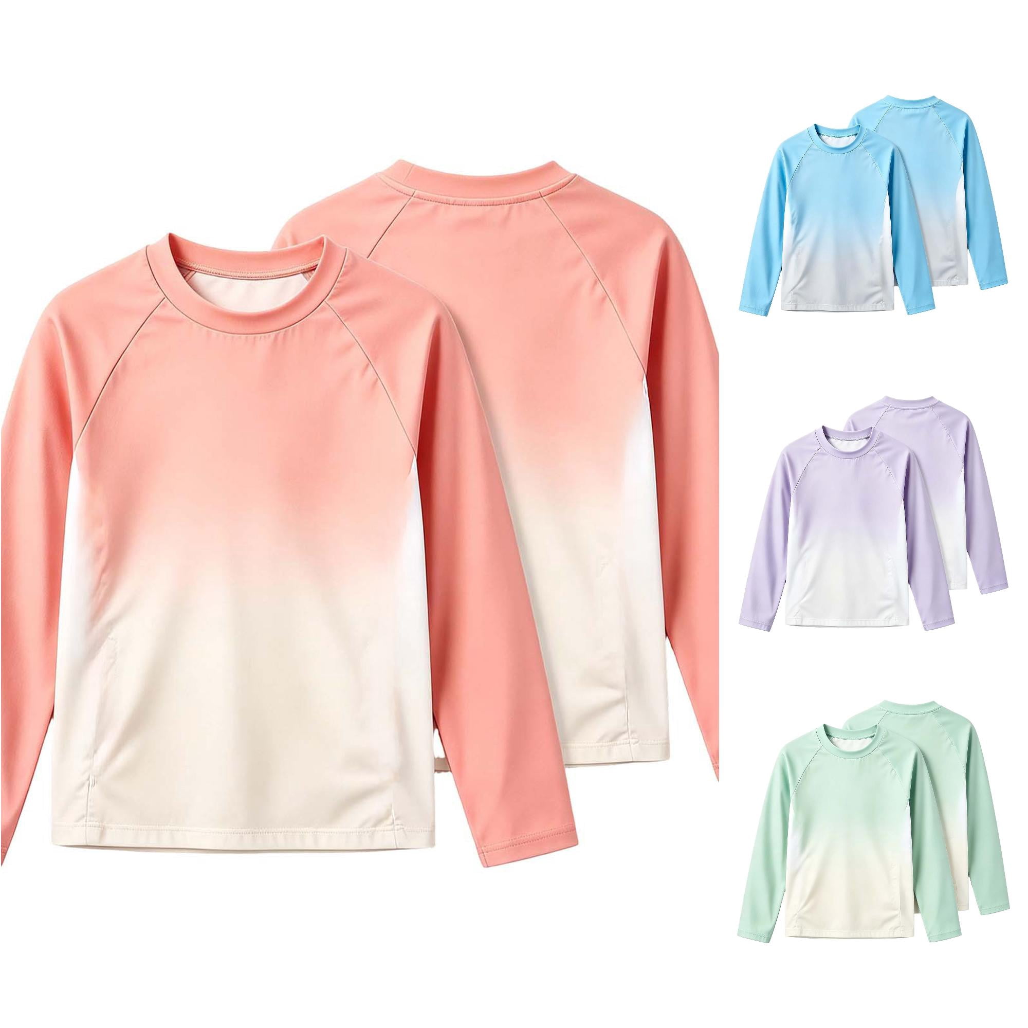 HXWCHs Boys Girls Rash Guard Swim Shirt, Long Sleeve Sun Protection Top ...