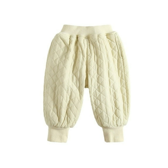 HXWCHs Boys' Khaki Pants for School - formal & Casual Boys Girls Down Snow Pants Windproof Warm Trousers Lightweight Winter Thermal Outdoor Ski Beige 6-12 Months