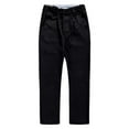 thumbnail image 1 of HXWCHs Boys' Khaki Pants for School - formal & Casual Classic British Khaki School Pants for Boys Straight Leg Dress Chino Trousers Academic Style Comfortable Kids Wear Black 5-6 Years, 1 of 7