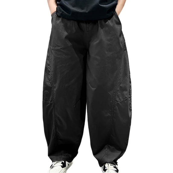 HXWCHs Boys' Lightweight Summer Scimitar Pants Comfortable Regular Fit Children Pants for Daily Wear Age 4-12 Years Durable Casual Play Outfits Black 11-12 Years