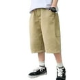 thumbnail image 1 of HXWCHs Boys Pants Casual Stretch Cargo Shorts for Kids Youth Outdoor Bottoms Versatile Everyday Wear for Boys Comfortable and Durable Summer Shorts Khaki 6-7 Years, 1 of 6