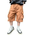 thumbnail image 1 of HXWCHs Boys Pants for Daily Wear - Loose Fit Versatile Utility Style for Ages 4 to 14 - Durable Comfortable Machine or Hand Washable - Ideal for All Seasons Orange 6-7 Years, 1 of 5
