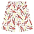 thumbnail image 1 of HXWCHs Boys Quick Dry Active ShortsBoys Casual Lobster Print Shorts Lightweight Soft Fabric for Everyday Beach Play and Machine Washable Comfort5-6 Years White, 1 of 4