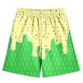 thumbnail image 1 of HXWCHs Boys Summer Casual Ice Print Baseball Shorts Elastic Waist Comfortable Athletic Short Pants with Pockets for Kids 2-14 Years Green 13-14 Years, 1 of 3