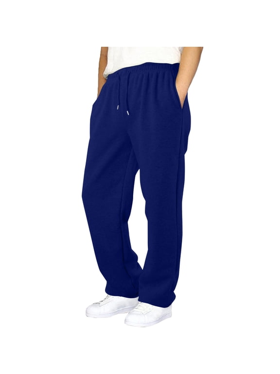 Boys Youth Drawstring Casual Pants Loose Fit Athletic Soft Fabric Pants for Active Play 11-12 Years Blue-a
