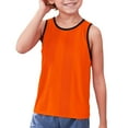 thumbnail image 1 of HXWCHs Boys athletic t shirt Boys Athletic Tank tops Breathable Sleeveless Shirts Comfortable Loose Fit Sports Wear Youth Active Tees Orange 3-9 Years, 1 of 4