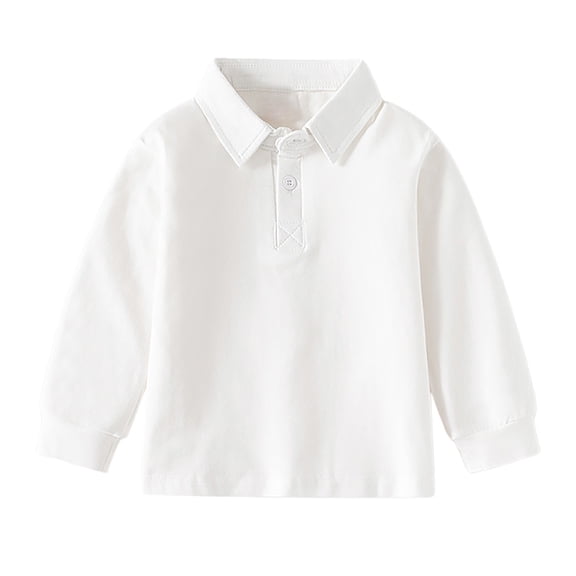 HXWCHs Boys athletic t shirt Boys Long Sleeve Solid Shirt tops Fall Winter Kids Clothing toddler Baby Girls Casual Outfit White 4-5 Years