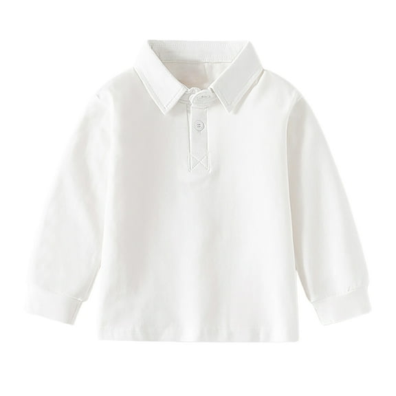 HXWCHs Boys graphic t shirt Boys Long Sleeve Solid Shirt tops Fall Winter Kids Clothing toddler Baby Girls Casual Outfit White 18-24 Months